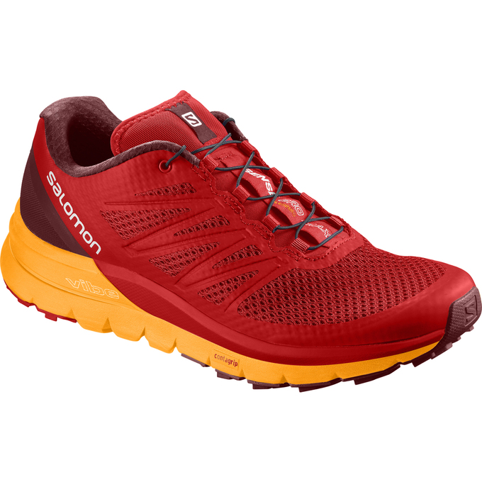 Chaussures De Trail Running Salomon Homme Rouge / Orange - Salomon SENSE PRO MAX - France (8196-WGLM